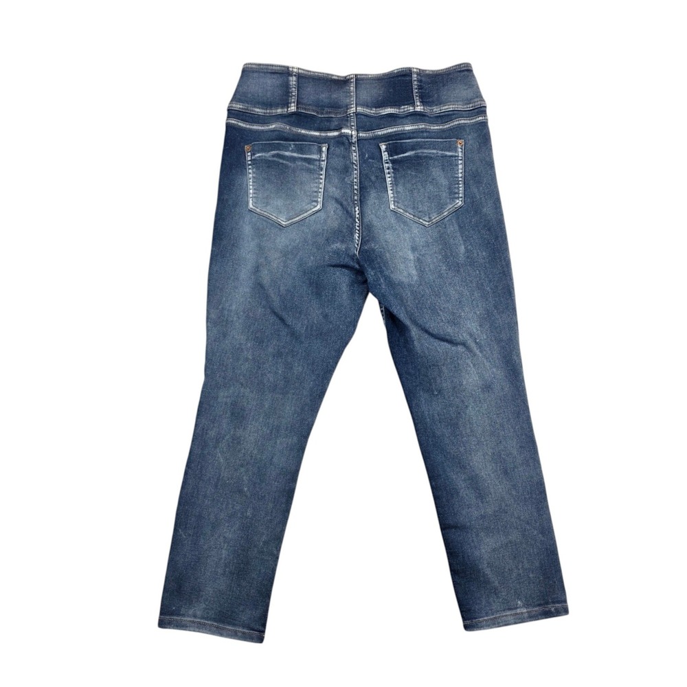 No Boundaries High Rise Sculpting Skinny Crop Jeans Blue Size 17 Triple Button - Picture 9 of 9